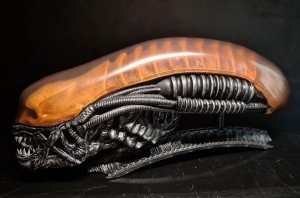 H.R Giger 14 inch alien head, display prop, resin replica hex3d