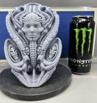 H.R Giger Inspired Alien Mother Wall Statue Gray UV Resin Unpainted