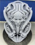 H.R Giger Inspired Alien Mother Wall Statue Gray UV Resin Unpainted