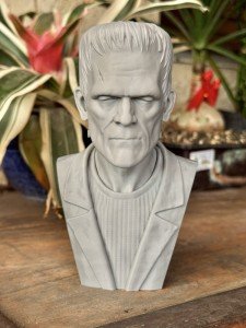 Universal Monsters Frankenstein Monster 3D Printed Bust Statue 6.75 Inches Gray