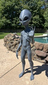 Grey Alien Wave Hello Life Size DIY Statue 4' tall