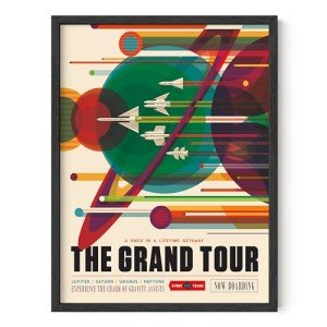 HAUS AND HUES Space Wall Art Retro Poster - Sci Fi Print NASA Print, Vintage Art, Exploration Wall Art Space Decor, Retro Posters NASA Art, (Unframed 12" x 16")