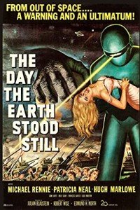 Laminated The Day The Earth Stood Still 1951 Retro Vintage 50s Science Fiction Movie Alien Invasion UFO Robot Space Classic SciFi Movie Memorabilia Poster Dry Erase Wall Art 16x24