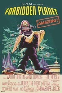 Laminated Forbidden Planet 1956 Retro Vintage Science Fiction Movies Robby The Robot 1950s Sci Fi Movies Alien UFO Classic Movie Memorabilia Kitschy Geeky Decor Poster Dry Erase Wall Art 16x24