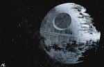 Death Star Spaceship Illustration - Sci Fi Movie Pop Art Illustration Poster Print (11x17 inches)