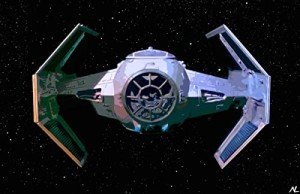 Darth Vader Tie Fighter Illustration - Sci-Fi Film Pop Art Home Decor Poster Print (11x17 inches)