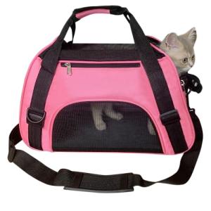PYKESALY Cat Carrier, Airline Approved, Foldable, Breathable (Small, Pink)