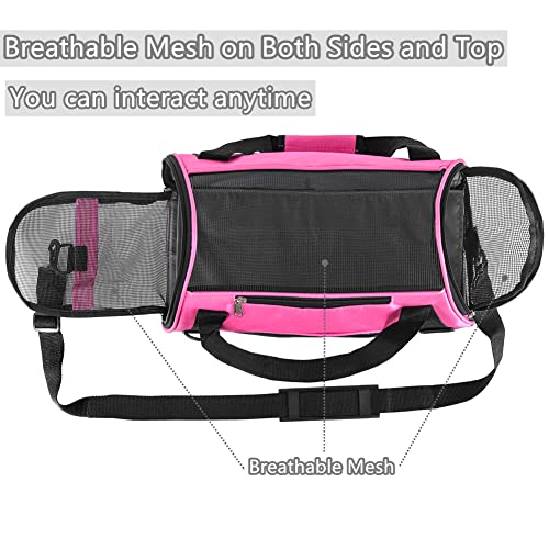PYKESALY Cat Carrier, Airline Approved, Foldable, Breathable (Small, Pink)