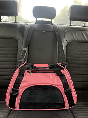 PYKESALY Cat Carrier, Airline Approved, Foldable, Breathable (Small, Pink)