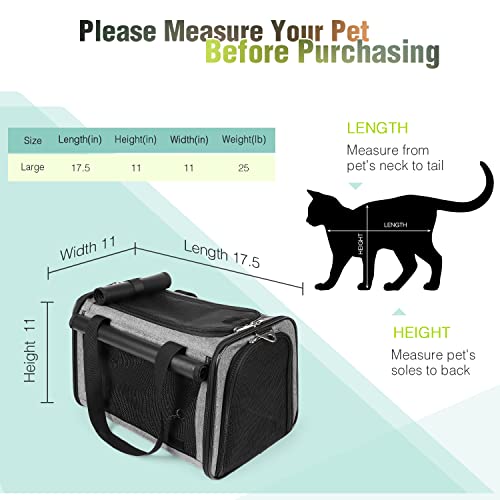 YUDODO Airline Approved Soft-Sided Cat Carrier - Grey Green