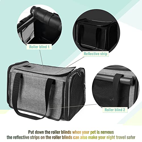 YUDODO Airline Approved Soft-Sided Cat Carrier - Grey Green