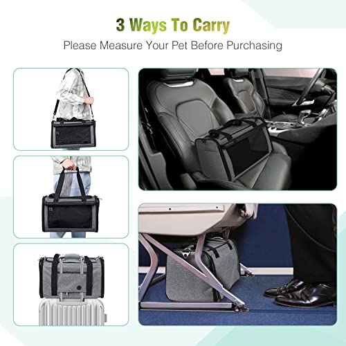 YUDODO Airline Approved Soft-Sided Cat Carrier - Grey Green