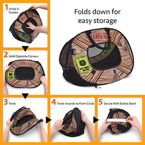 Foldable Travel Cat Carrier - Blue/Brown