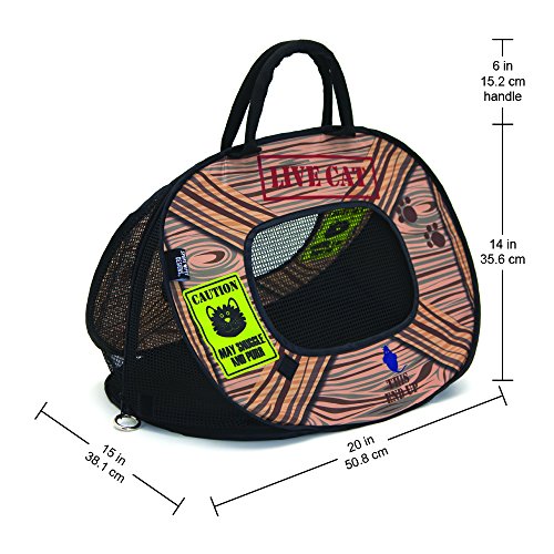 Foldable Travel Cat Carrier - Blue/Brown