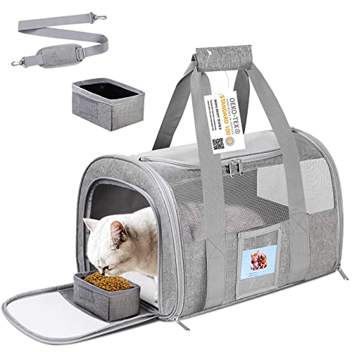 SECLATO Airline Approved Cat Carrier, Grey