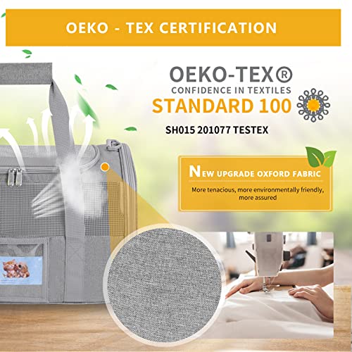 SECLATO Airline Approved Cat Carrier, Grey