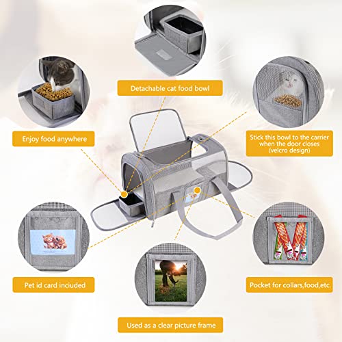 SECLATO Airline Approved Cat Carrier, Grey