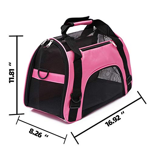 Soft-sided Cat Carrier for Travel - Pink