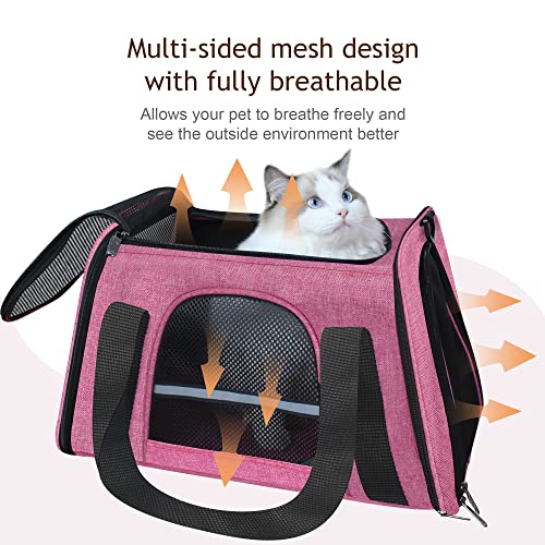 HiCaptain Soft Cat Carrier - Breathable Pet Carrier (Pink)