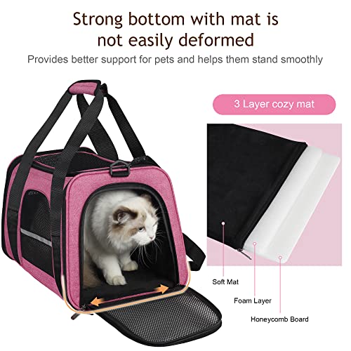 HiCaptain Soft Cat Carrier - Breathable Pet Carrier (Pink)