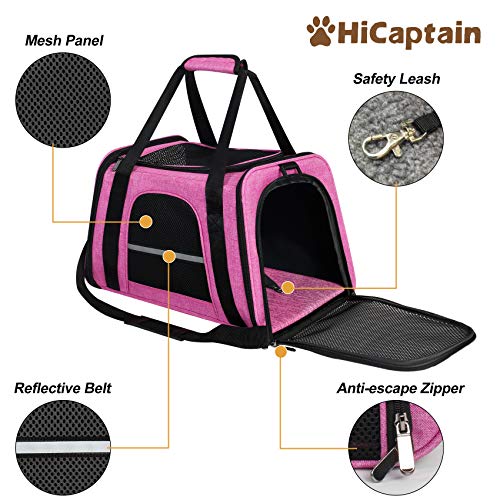 HiCaptain Soft Cat Carrier - Breathable Pet Carrier (Pink)