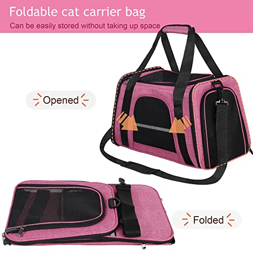 HiCaptain Soft Cat Carrier - Breathable Pet Carrier (Pink)