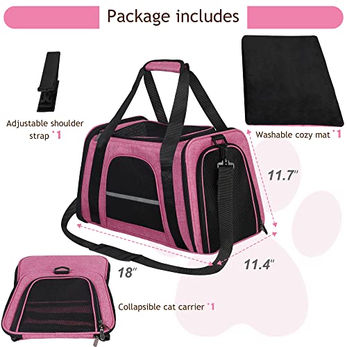 HiCaptain Soft Cat Carrier - Breathable Pet Carrier (Pink)
