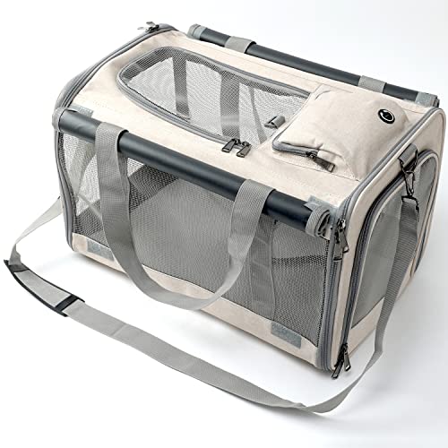 Soft-Sided Military Khaki Cats Carrier for Travel