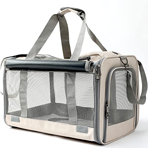 Soft-Sided Military Khaki Cats Carrier for Travel