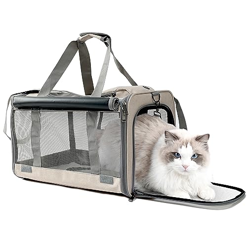 Soft-Sided Military Khaki Cats Carrier for Travel