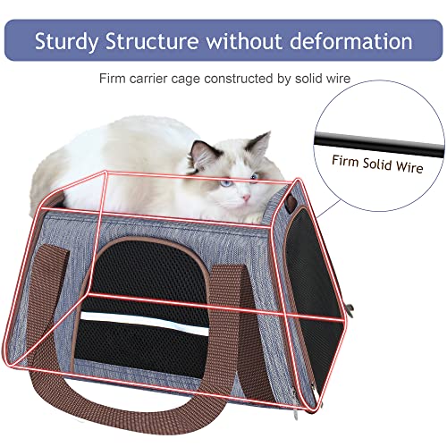 Soft Cat Carrier with Top Mesh Window - Blue