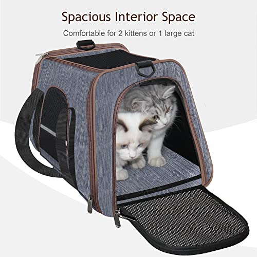 Soft Cat Carrier with Top Mesh Window - Blue