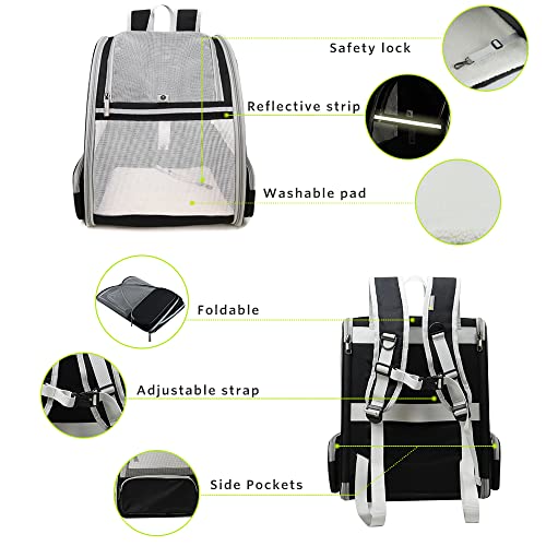 Texsens Traveler Bubble Backpack for Cats and Dogs (Black)
