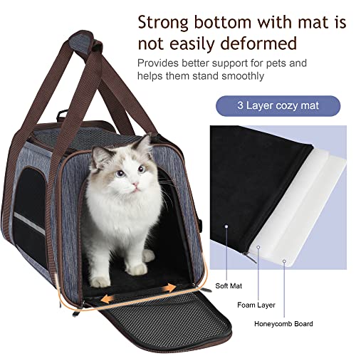 Soft Cat Carrier with Top Mesh Window - Blue