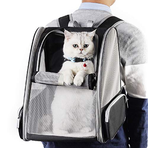 Texsens Traveler Bubble Backpack for Cats and Dogs (Black)