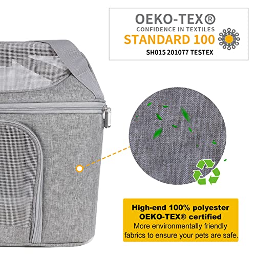 Large Cat Carrier for 2 Cats - Gray