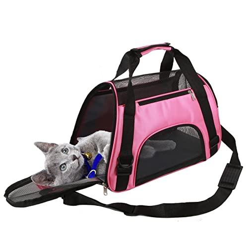 Portable Pet Carrier Bag for Cats - Small, Pink