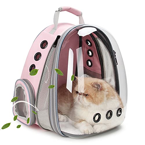 Lollimeow Bubble Pet Carrier Backpack - Pink, Airline-Approved