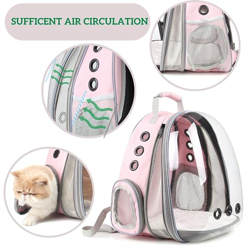 Lollimeow Bubble Pet Carrier Backpack - Pink, Airline-Approved