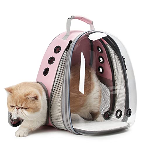 Lollimeow Bubble Pet Carrier Backpack - Pink, Airline-Approved