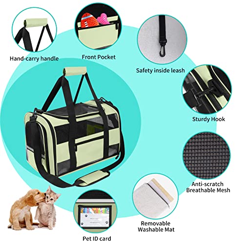 Airline Approved Pet Carrier for Small Cats - Green