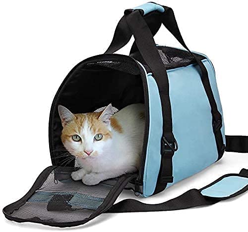 ZaneSun Soft-Sided Cat Travel Carrier (Small Blue)