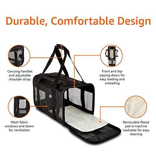 Soft-Sided Mesh Pet Travel Carrier, Medium - Black