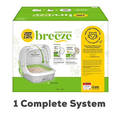 Hooded Cat Litter Box with Pellets & Pads