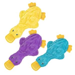 Interactive Squeaky Crinkle Duck Dog Toy