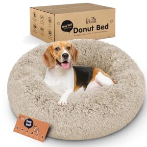 Cozy Donut Dog Bed for Anxiety Relief