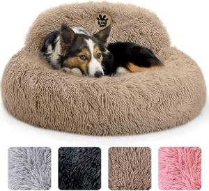 PetJett Soft Plush Donut Bed for Dogs