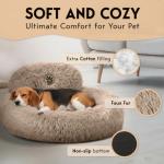 PetJett Soft Plush Donut Bed for Dogs