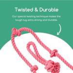 Tumbo Tough Pink Tug Rope Dog Toy - 5 ft