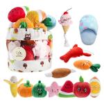 12 Pack Plush Squeaky Dog Toys with Bag